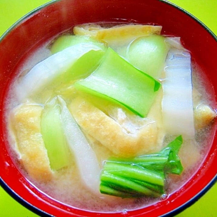 白菜とチンゲン菜油揚げの味噌汁